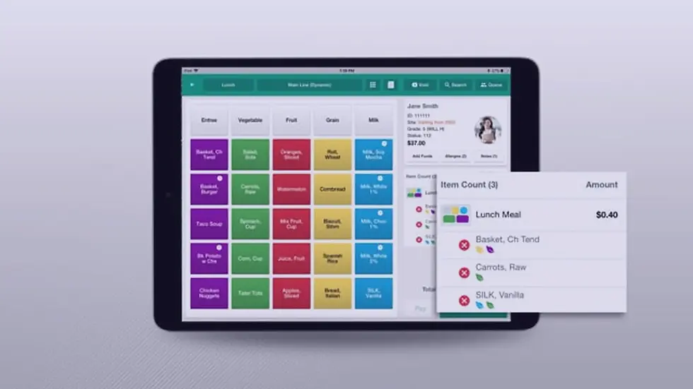 SchoolCafe software interface for easy school meal planning and editing